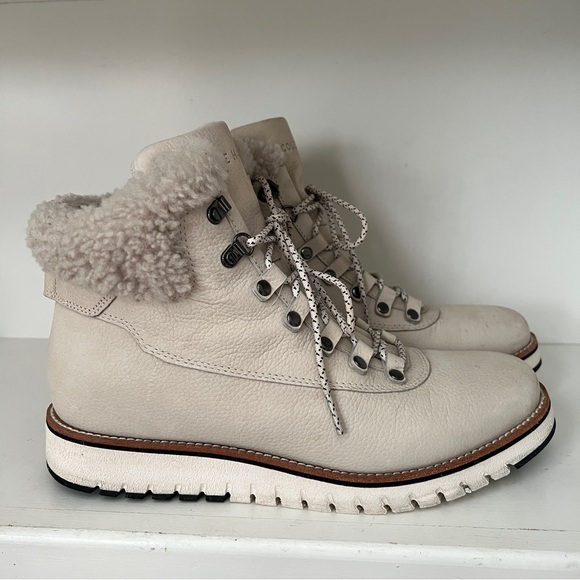 Cole Haan Grandexplore Hiker Boots women’s 9.5 ivory waterproof - Picture 3 of 8
